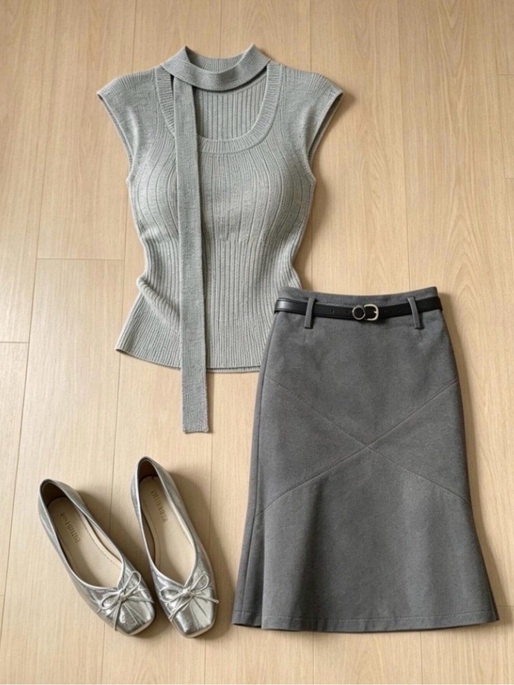 Gray A-Line Skirt - Classic Women's Skirt